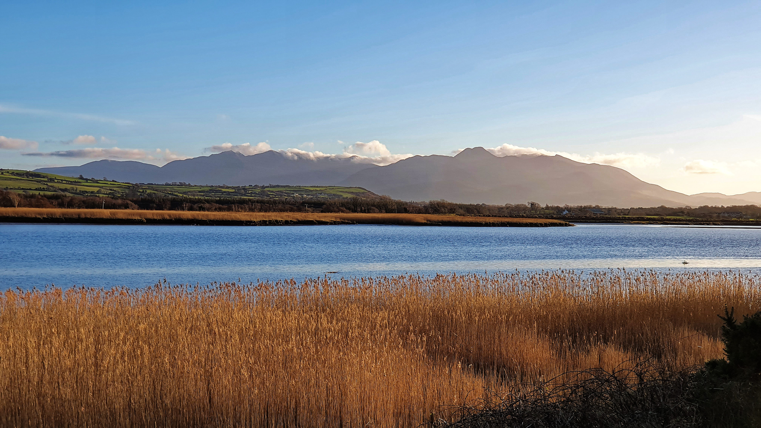 The estuary of the Maine River with the McGillicuddy Reeks mountains in the background