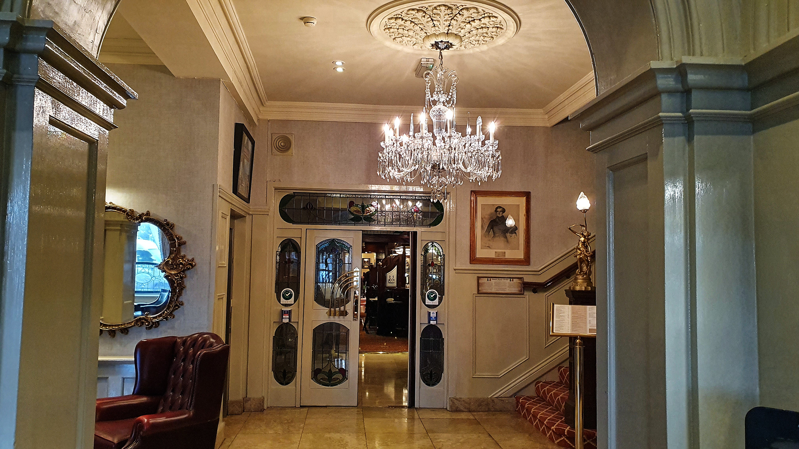 Entrance hall showing original staircase and a picture of Thomas Francis Meagher