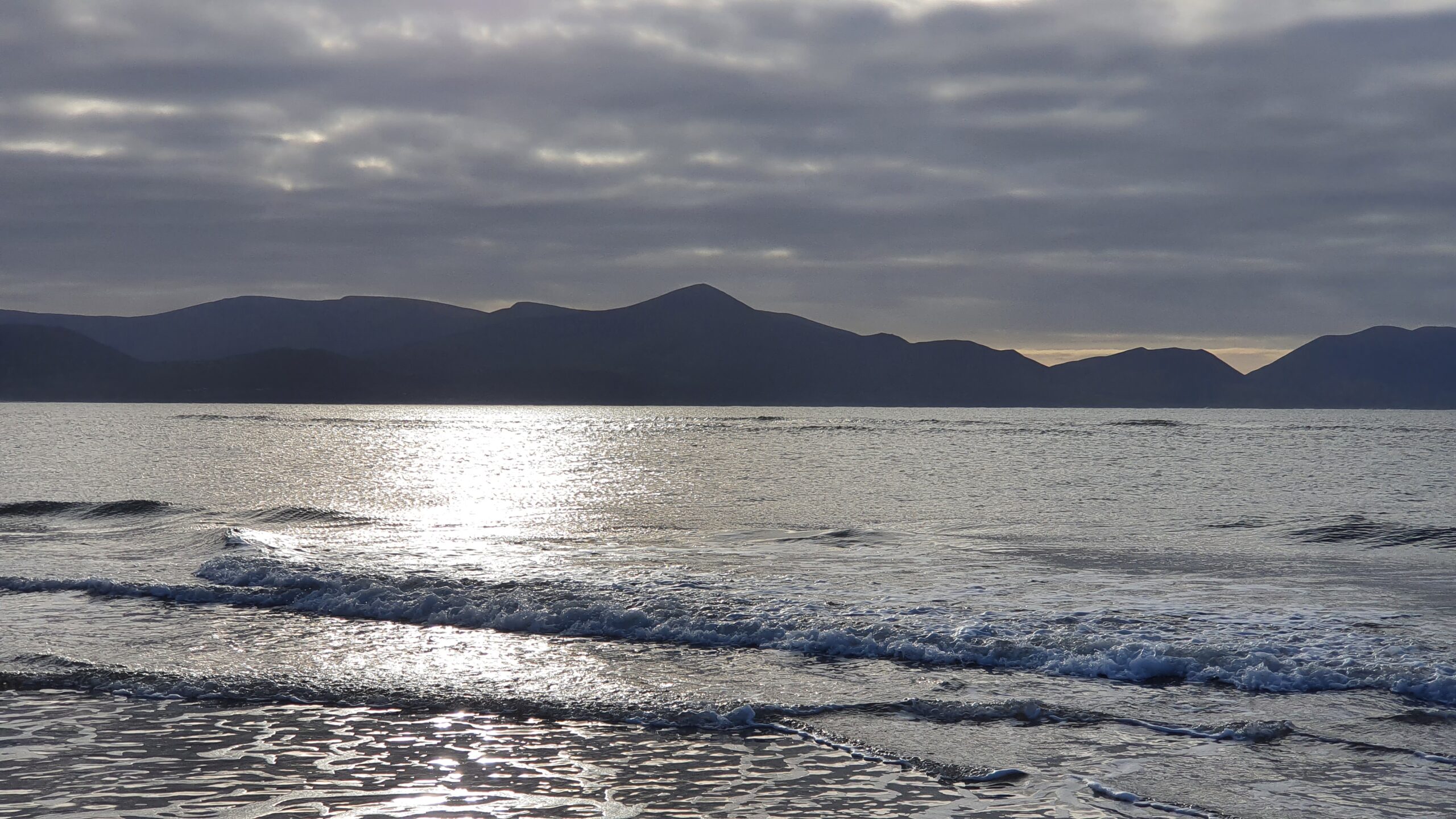 Brandon Bay in an overcast sky